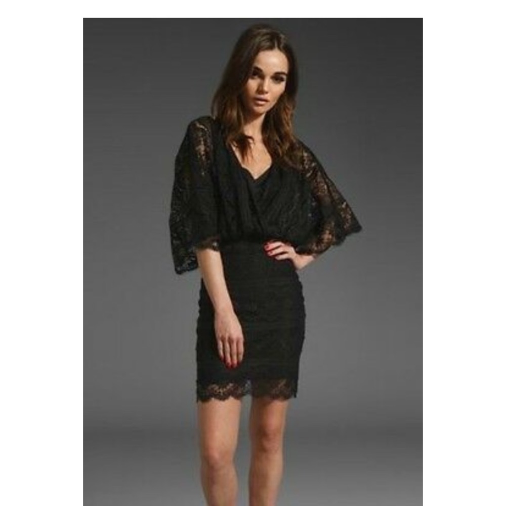 Black lace dress by Beyond Vintage Sz S